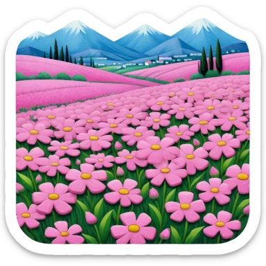 van gogh style pink SPAM  meat flowers landscape sticker