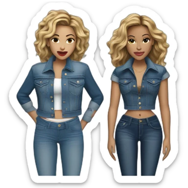 madonna and beyonce singing in denim sticker