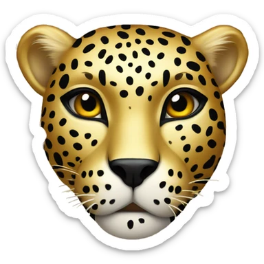 Golden leopard with floral pattern  sticker