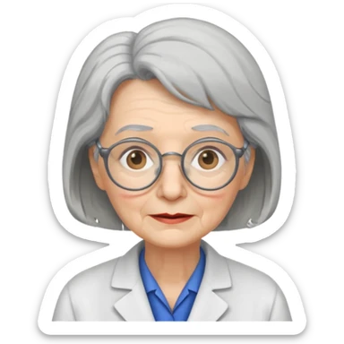 scientist professor old woman sticker