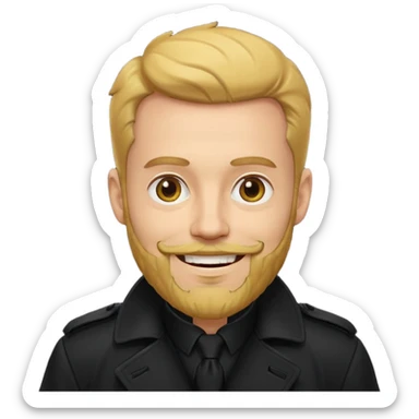 yellow bearded man in black in black trenchcoat  sticker