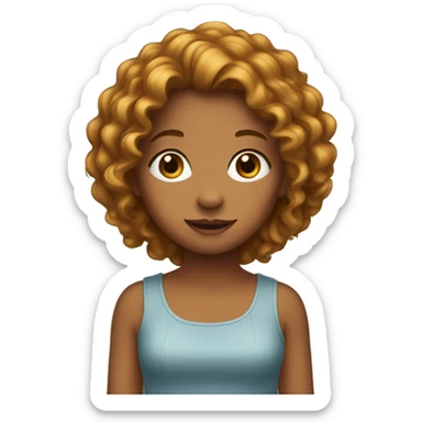 Girl with Cury hair  sticker