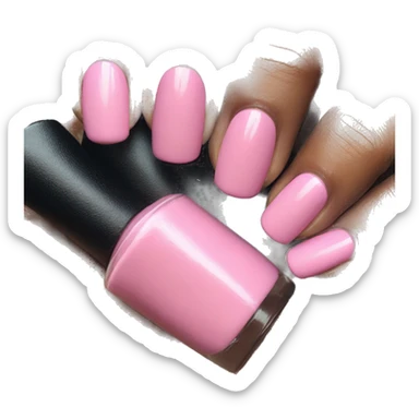 brunette pink nails  sticker