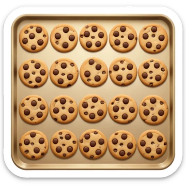 Baking tray with cookies sticker