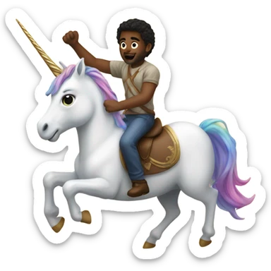 Me riding a unicorn sticker