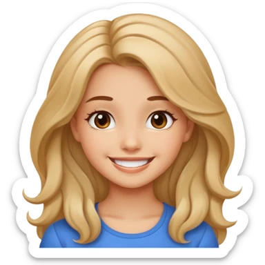 A cute girl with a beautiful smile and beautiful hair  sticker