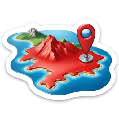 gps locater pin on west coast nz terrain map sticker