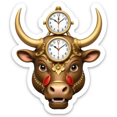 bull With clock on head sticker