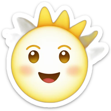 a smiling sun on a rainbow background sticker