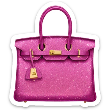 pink glitter Hermes birkin bag sticker