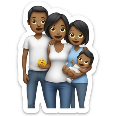 Family of 3 - mum - mum - baby boy sticker