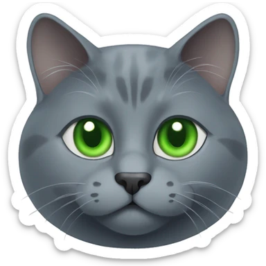 russian blue cat sitting green eyes  sticker