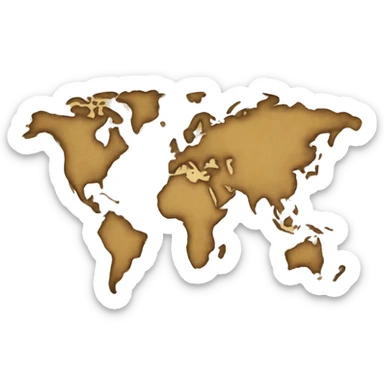 old paper world map sticker