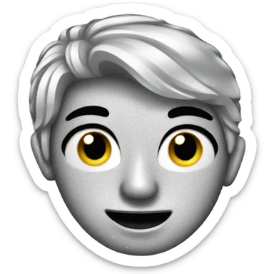 silver sparkly emoji sticker