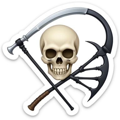 emblem of death with skull and scythe sticker