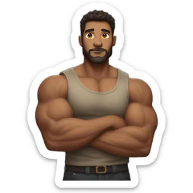 handsome husband with big biceps sticker