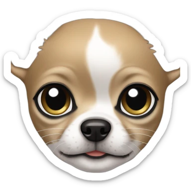 girly chihuahua colour khaki with a white line in her head and her pupil is full black and white sticker