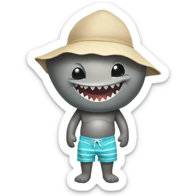 Shark in beach shorts sticker