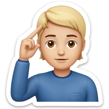 Can you create simple emoji 🤫 similir to this one but finger on the head and loking confident relax focused and concentrated like marcus rashford celebration sticker
