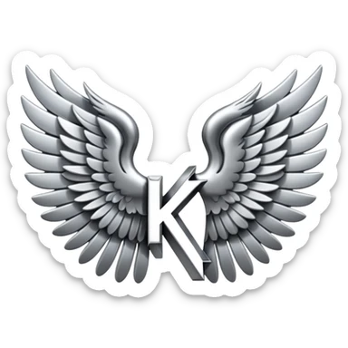 Add letter "K" between two wings sticker