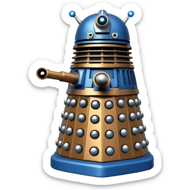 dalek silver, blue and bronze sticker