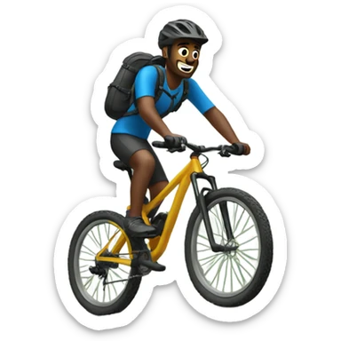 Guy on a mountain bike sticker