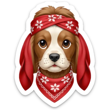 Собака породы черно-белый русский кокер спаниель в бандане Grow Street sticker