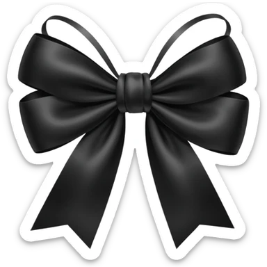 a black bow on a light pink background sticker