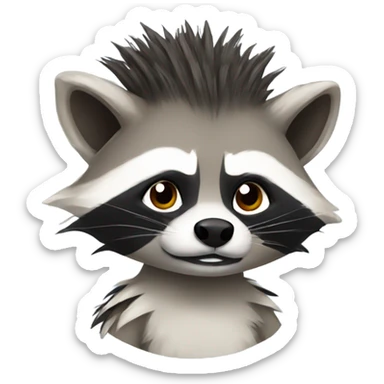 Raccoon with a Mohawk  sticker