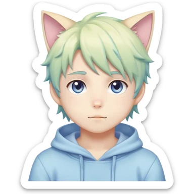 Cute Attractive Gorgeous Kawaii Pastel Anime Catboy sticker