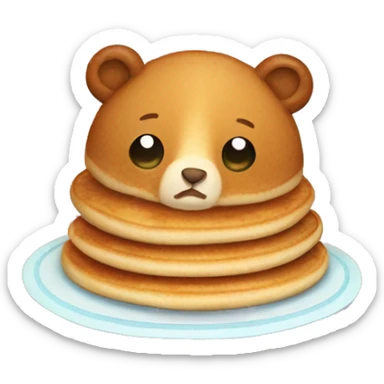 Cute bear pancakes sticker