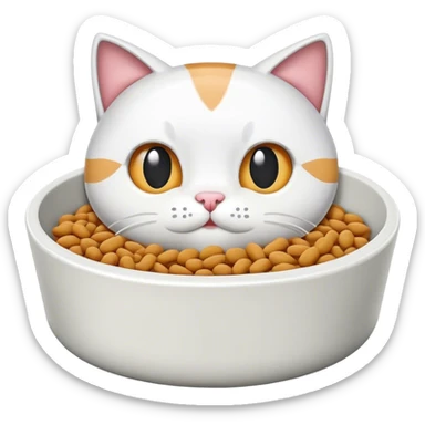 2D CAT FOOD BOWL WITH WHITE FOOD sticker