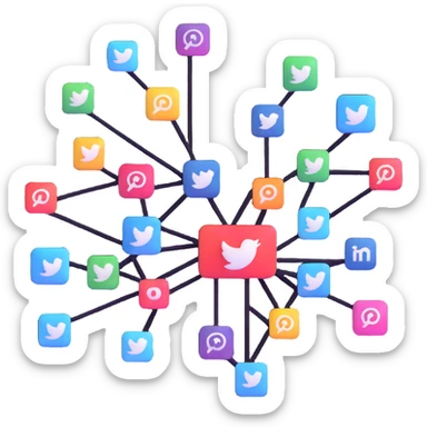 connecting social media accounts, SNS platform integration sticker