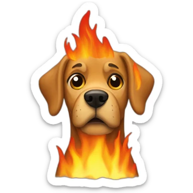 This is fine dog in fire meme sticker