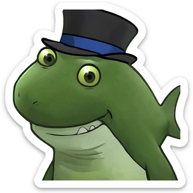 Shark with a top hat sticker