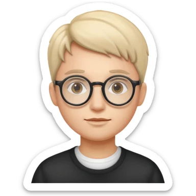 yuvarlak gözlüklü insan sticker