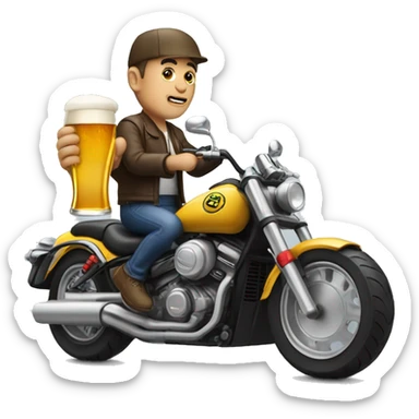 Beer Drinker On a sport motorbike sticker