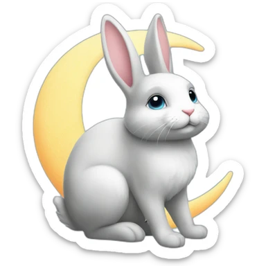 Mix of bunny and moon sticker