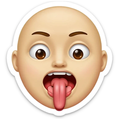 tounge sticking out with drool sticker