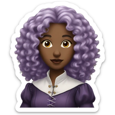 Three musketeers dark black women lilac curly hair sticker