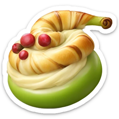 Zimtschnecke mit Pistaziencreme und Kirschen sticker