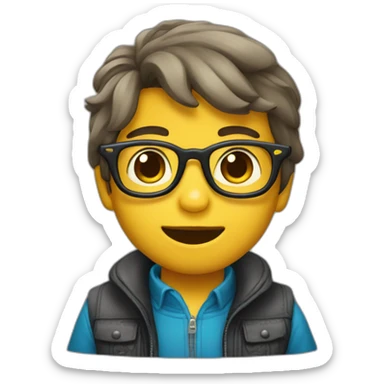 Niño con gafas sticker