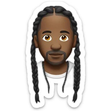 kendrick lamar with braids sticker