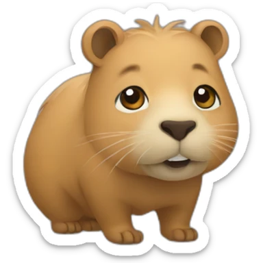 Chat sur cappybara sticker