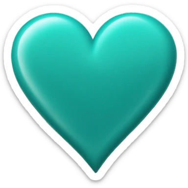 teal heart  sticker