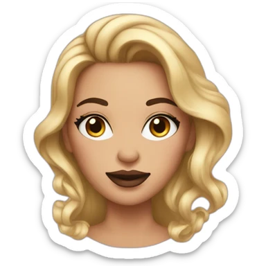 Woman with make-up and manicure who shows off sticker