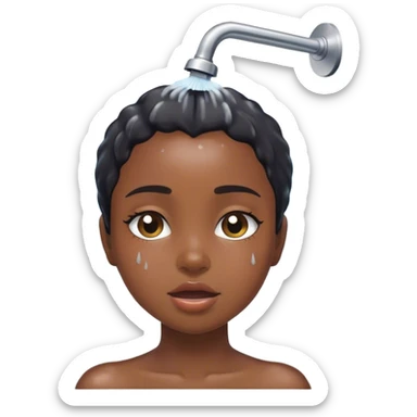 Taking a shower as a black girl sticker