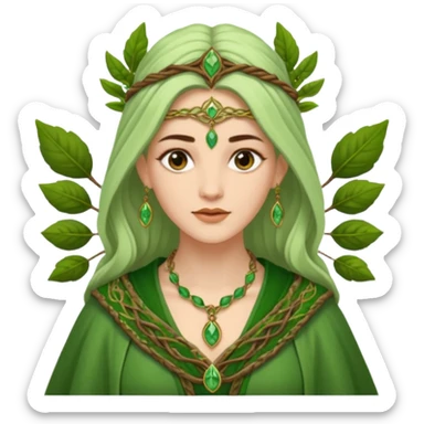 Leaf-necklace druid queen sticker