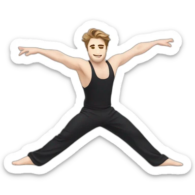 Robert Pattinson doing gymnastics  sticker