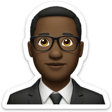 a black man with smart elegant black smart glasses sticker